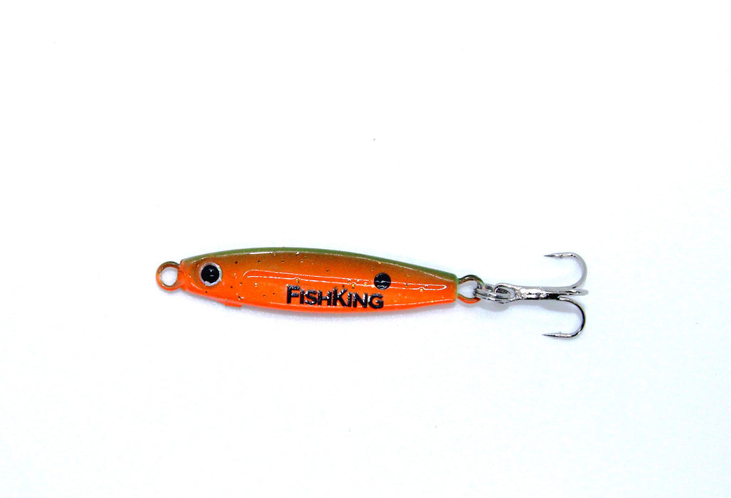 FishKing Trigger Prey grønn/oransje m/glitter, 12 og 18 gram. Nyhet 2024!