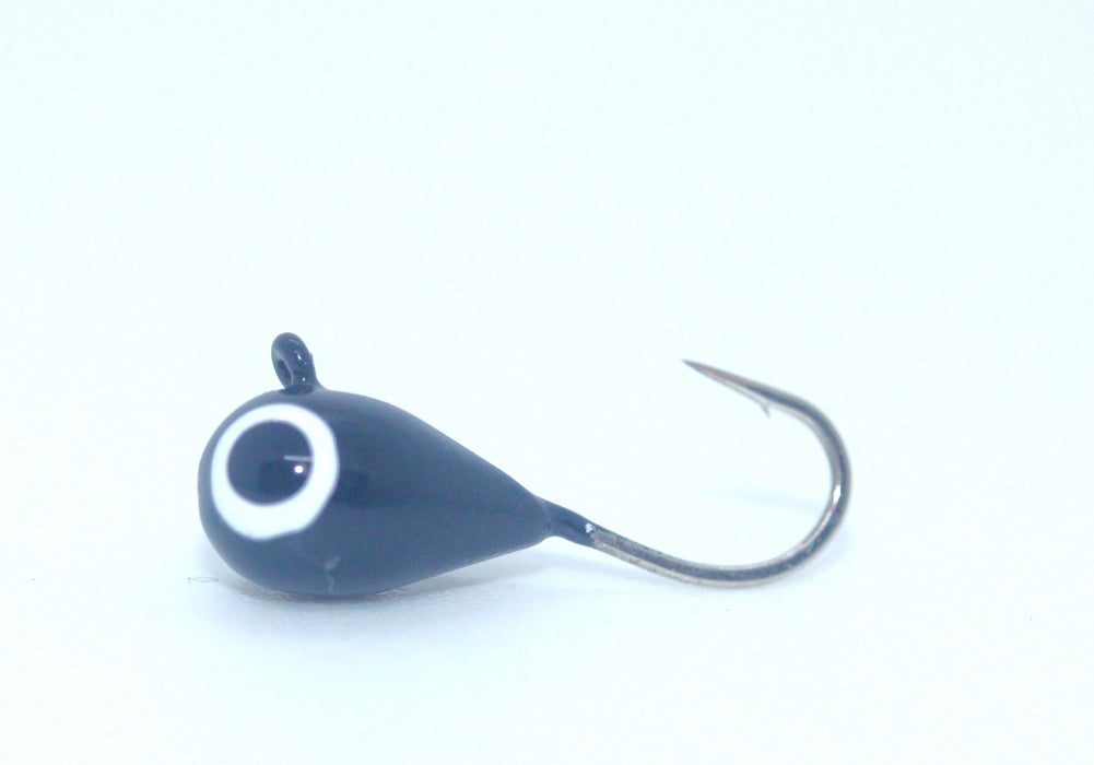 FishKing wolfram mormyshka, dråpe, svart m/øye, 1,4 gram