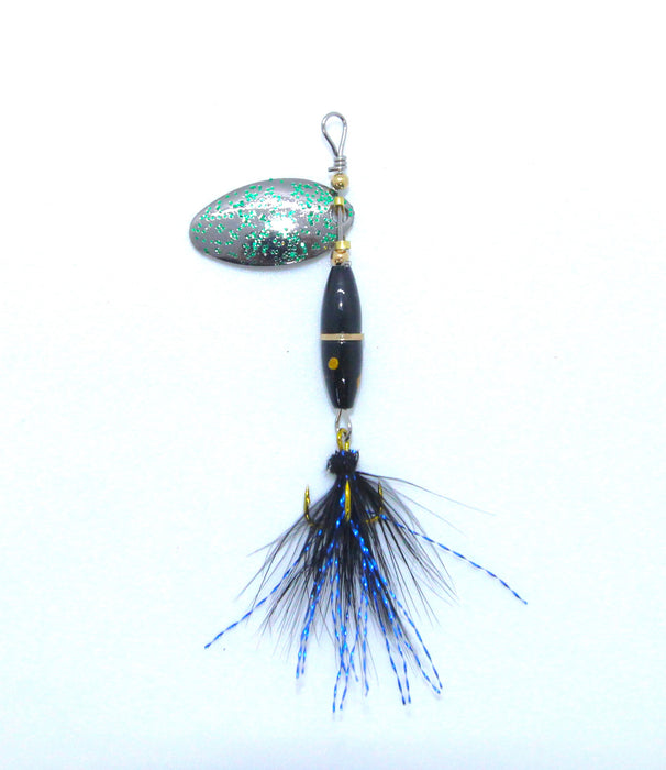 FishKing Trigger Bug blågrønn glitter m/fluekrok, 3 og 6 gram. Nyhet 2024!