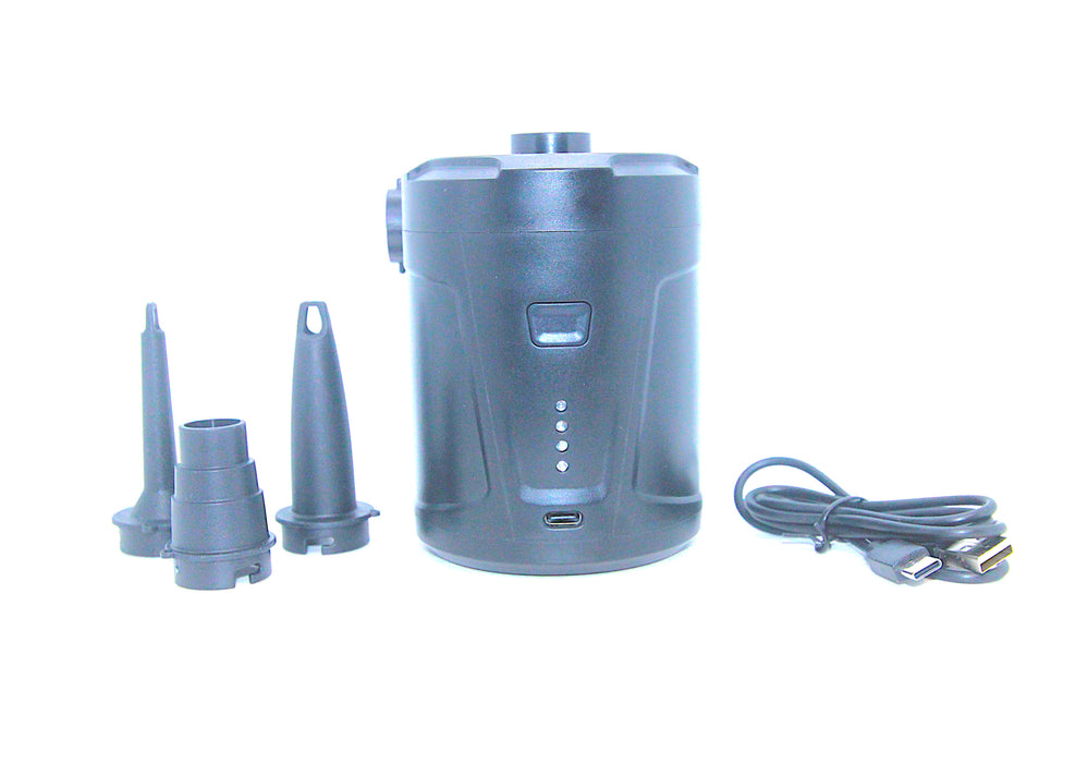 Elektrisk minipumpe til packraft, liggeunderlag etc. Pumper opp og tømmer ut luft. Denne gjør jobben for deg!