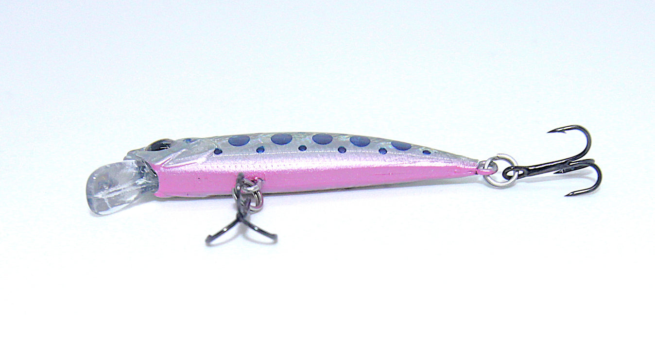 Striker ørret 5 grønnsvart/sølv/blå/rosa 5,5cm
