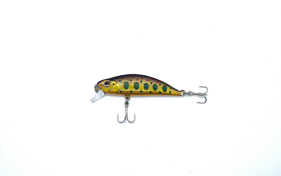 Striker ørret 3 gullbrun/grønn/rød 5,5cm