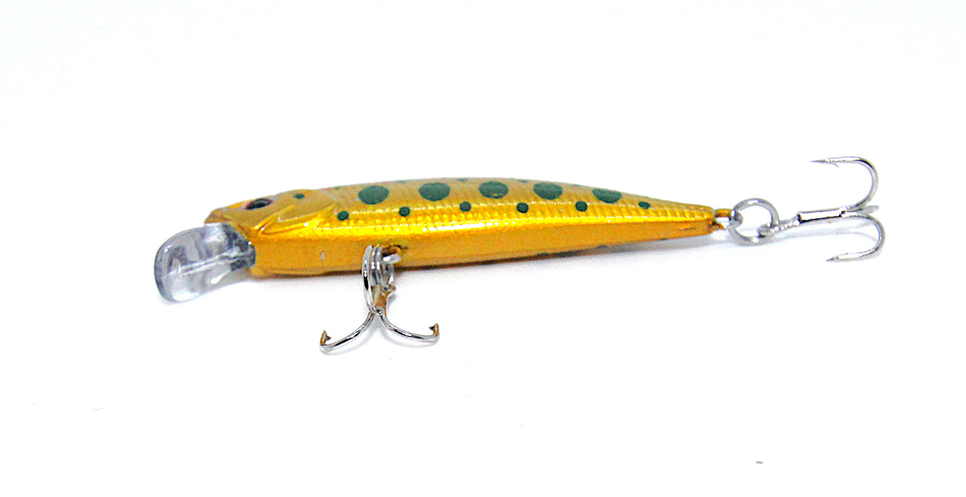 Striker ørret 3 gullbrun/grønn/rød 5,5cm
