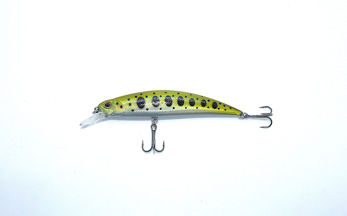 Striker ørret gulgrønn/svart/sølv 10cm