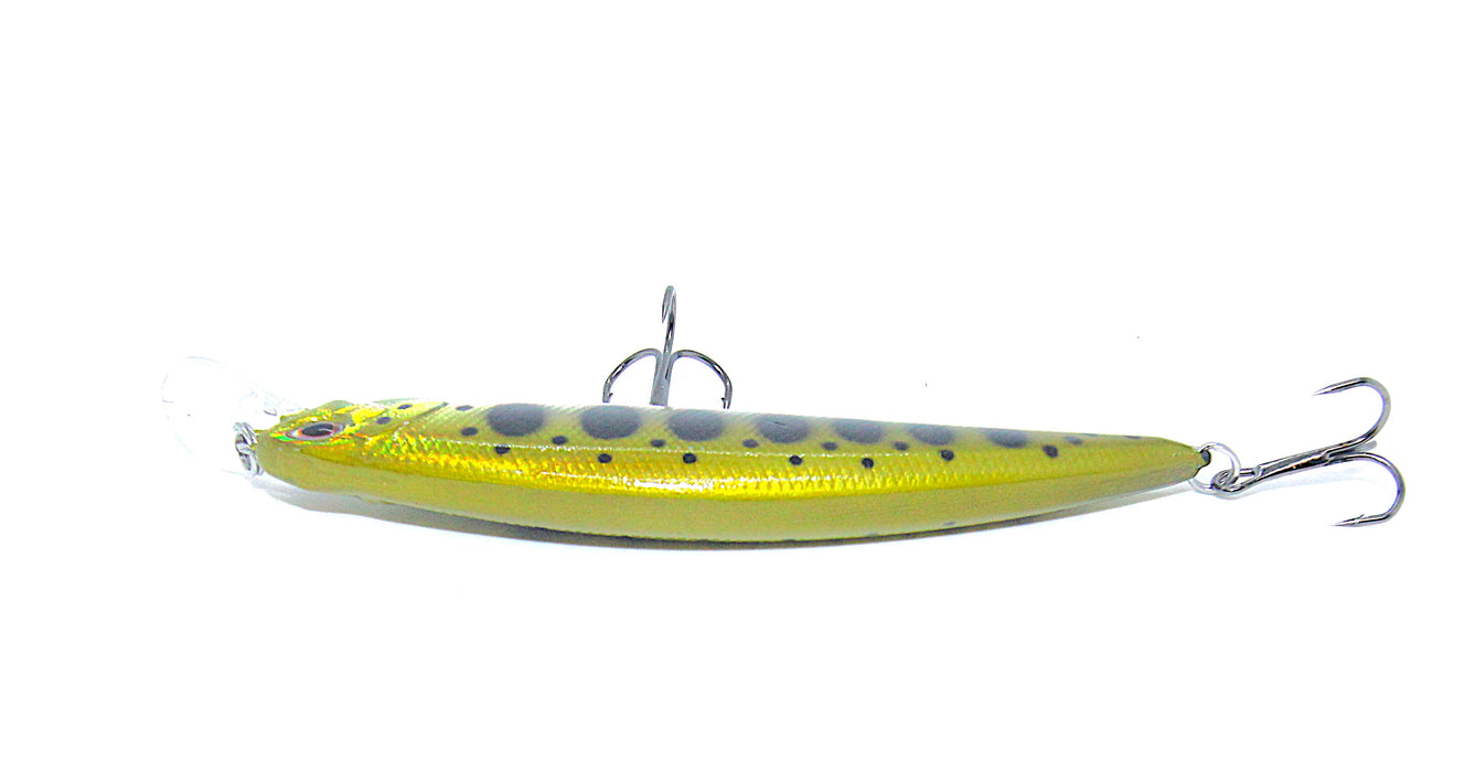 Striker ørret gulgrønn/svart/sølv 10cm