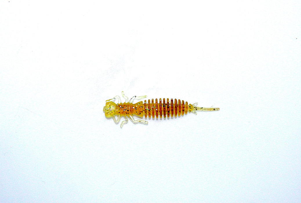 Larve 5.3cm, brun/gulflekket, 1.3 gram