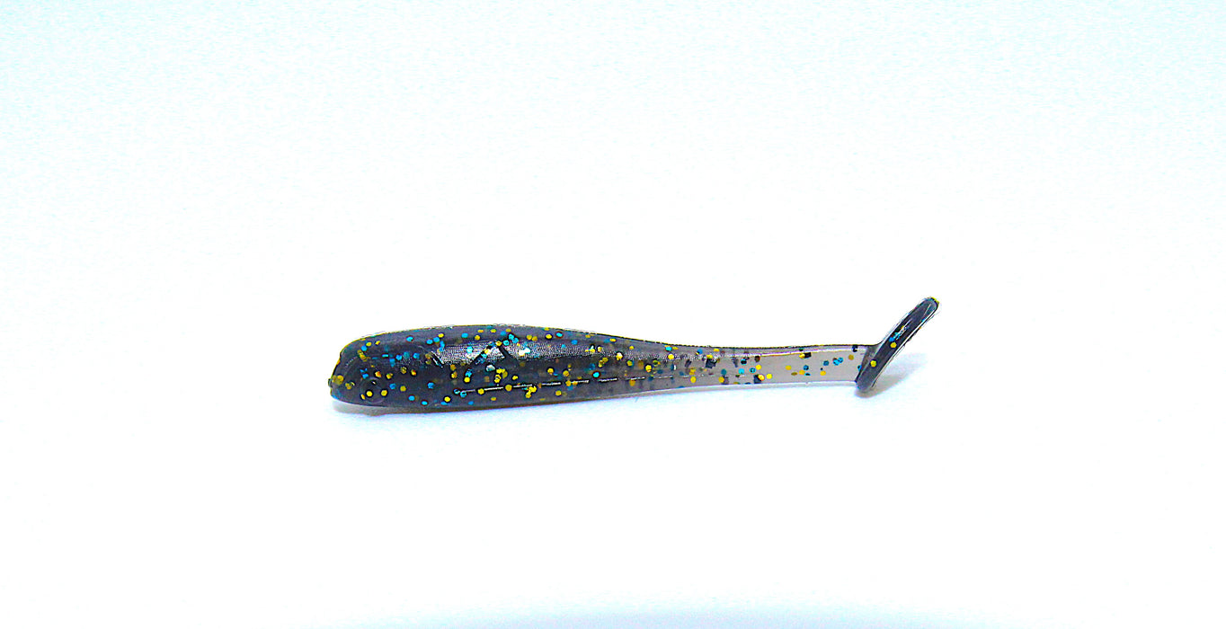 Shad 5cm, svart/sølvflekket, 1 gram