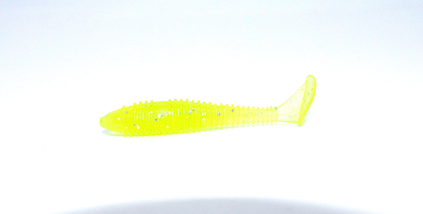 Shad 6cm, gul/sølvflekket, 1 gram