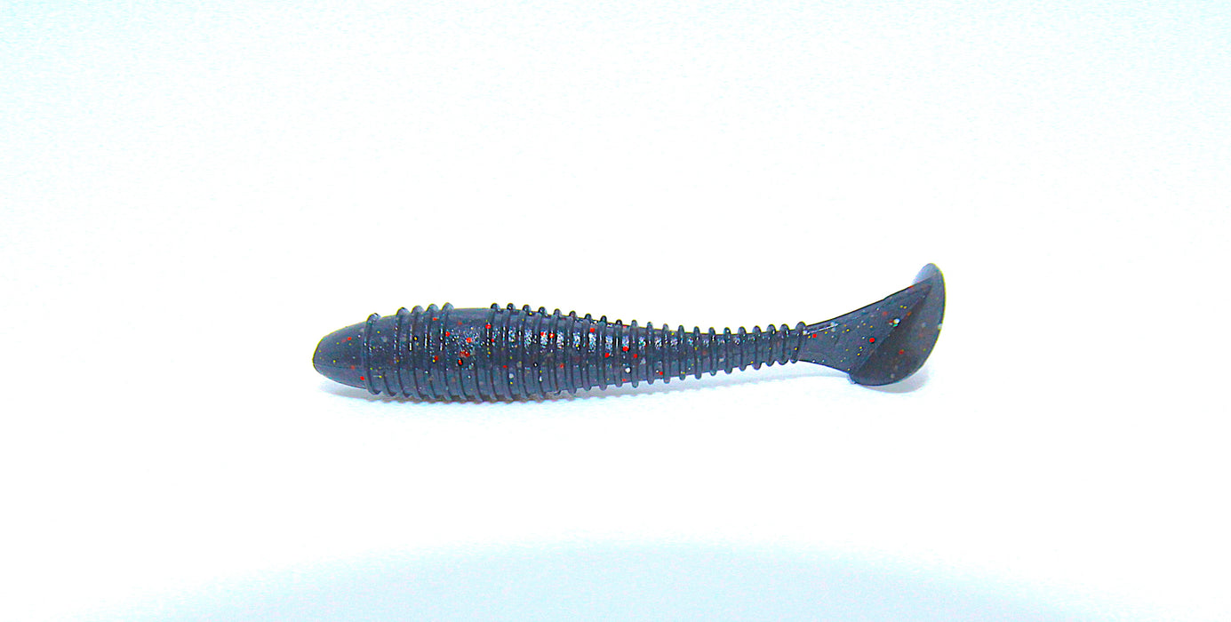 Shad 6cm, svart/rødflekket, 1 gram