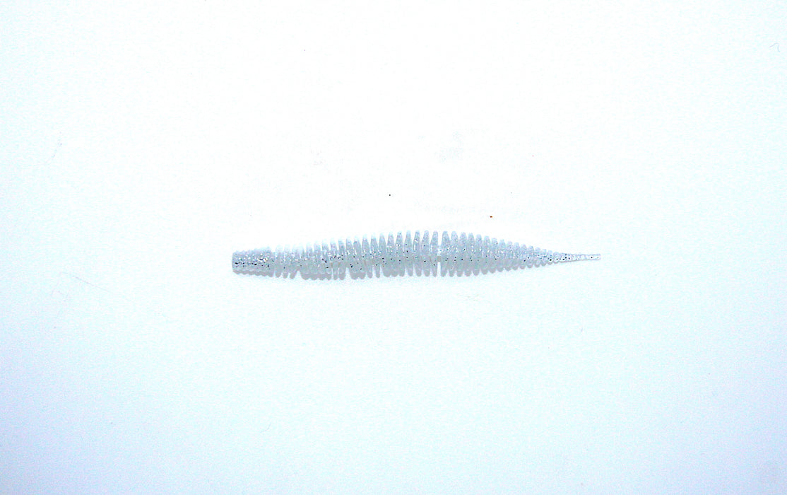 Worm 8cm, hvit/sølv, 1.4 gram