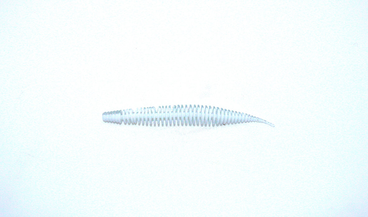 Worm 8cm, hvit/sølv, 1.4 gram