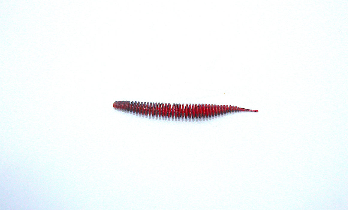 Worm 8cm, svart/rød, 1.4 gram