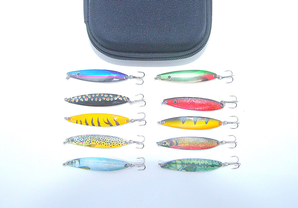 Trigger Hybrid sluksett 10 og 15 gram. Middels store tjern og vann. Inneholder 10 stk. effektive sluker + sluketui!