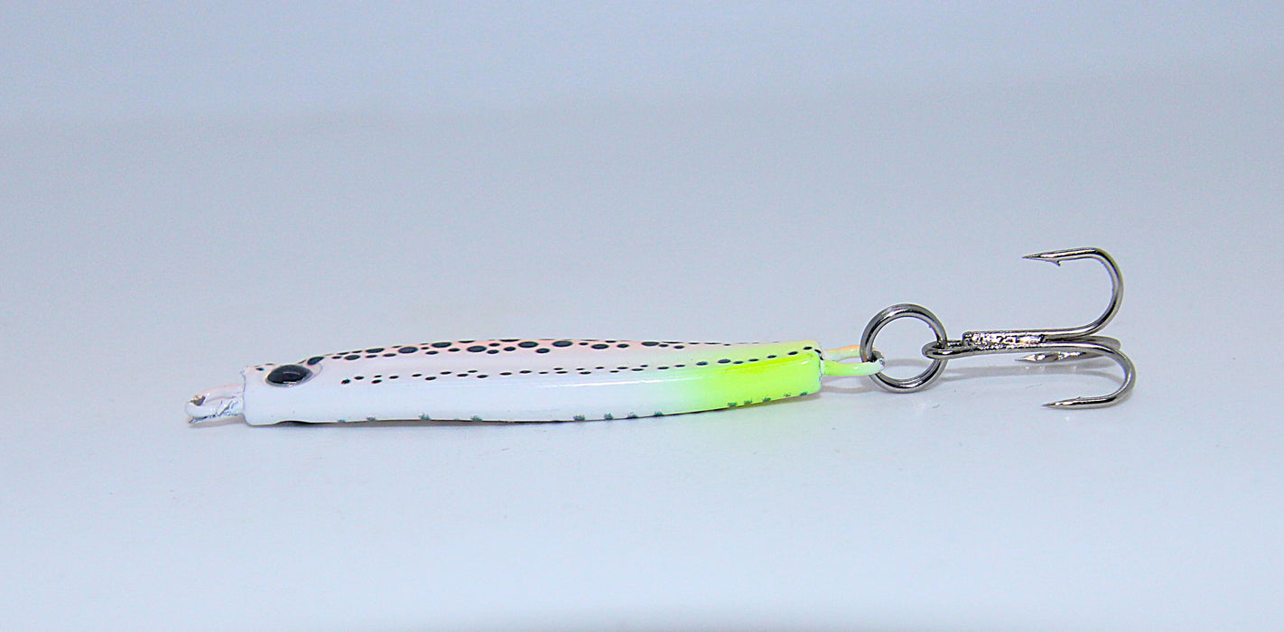 FishKing Trigger Prey ørretserie grårosa/hvit/gul, 12 og 18 gram. Nyhet 2026!