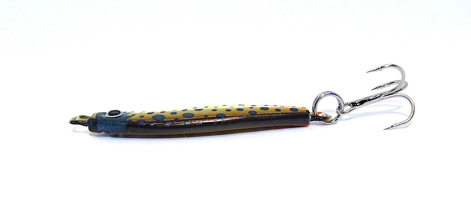 FishKing Trigger Prey ørretserie kobberbrun/gulgrønn/rød, 12 og 18 gram. Nyhet 2026!