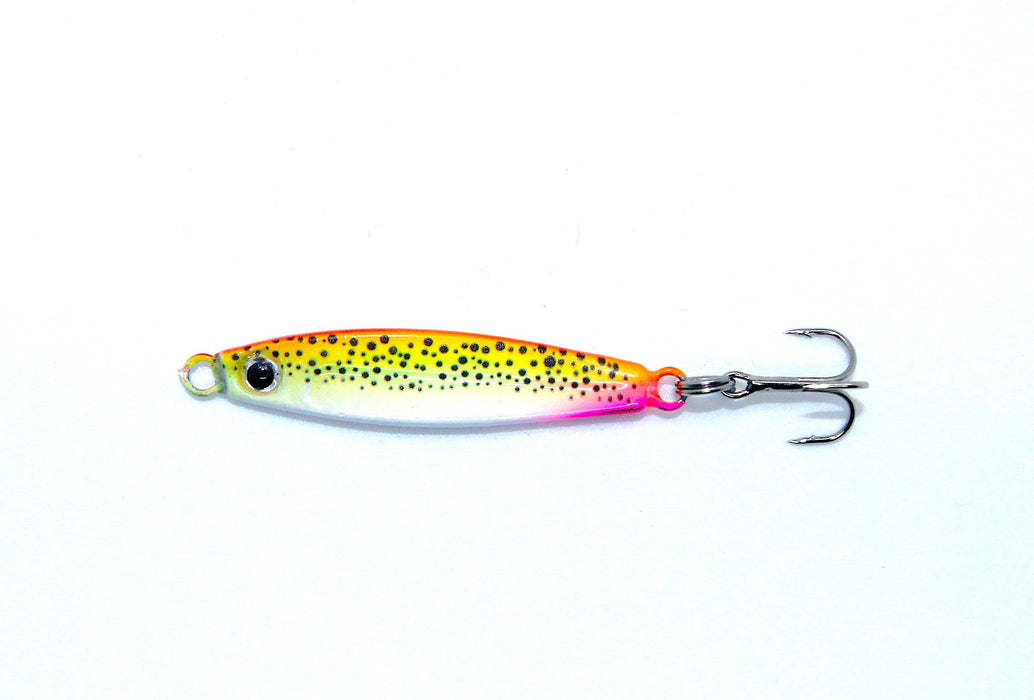 Pakketilbud Trigger Prey ørretserie, 12 gram. 5 sluker, 10 slukhemper + slukboks til ekstra god pris!