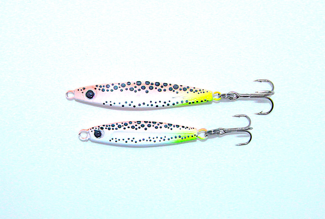 Pakketilbud Trigger Prey ørretserie, 18 gram. 5 sluker, 10 slukhemper + slukboks til ekstra god pris!