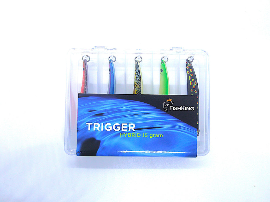 Pakketilbud Trigger Hybrid, 15 gram. 5 sluker, 10 slukhemper + slukboks til ekstra god pris!