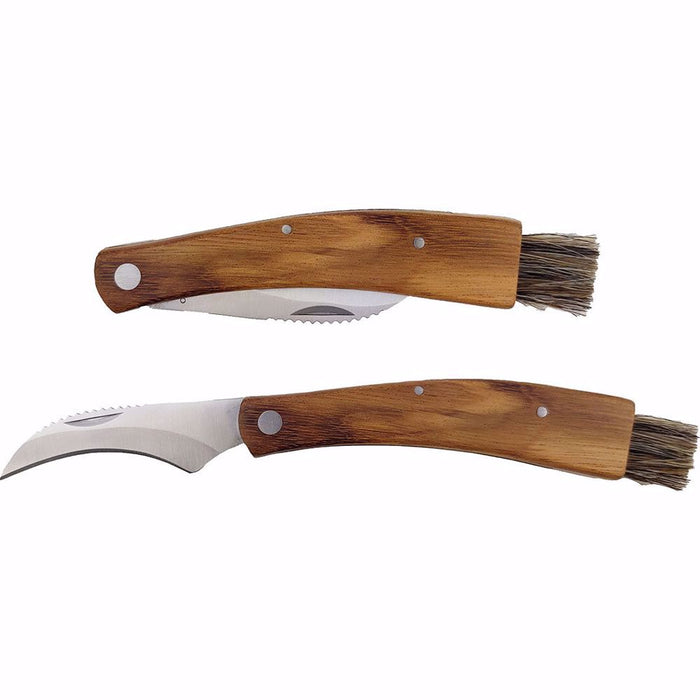 Klassisk sammenleggbar soppkniv med børste og trehåndtak