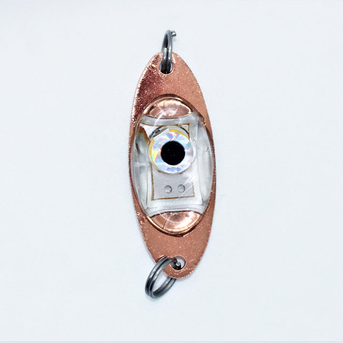 FishKing fisheye med integrert blinklys, kobber med grønt lys, 50mm