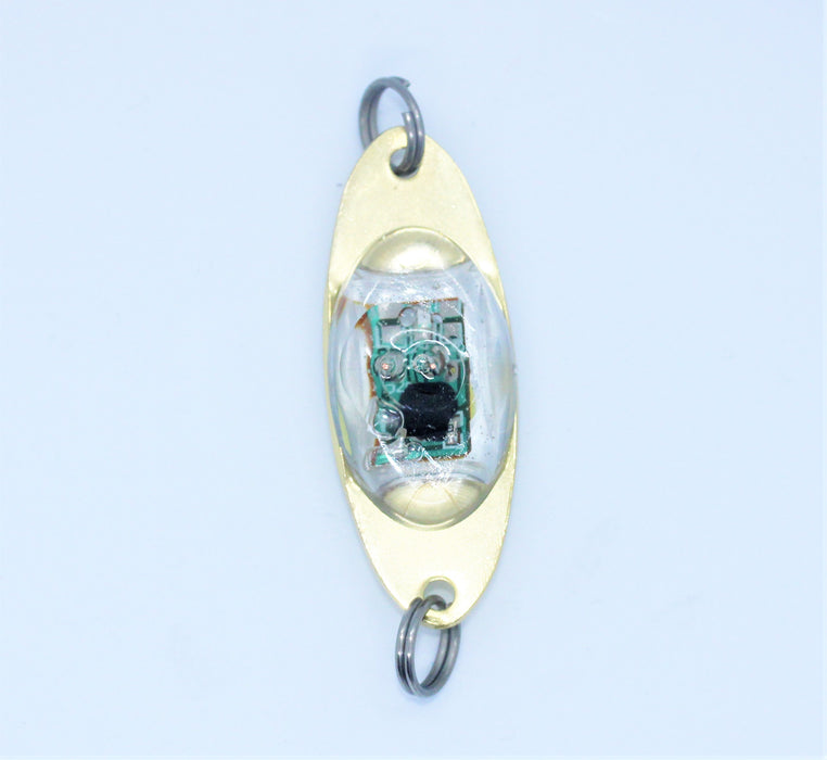 FishKing fisheye med integrert blinklys, gull med blått lys, 50mm