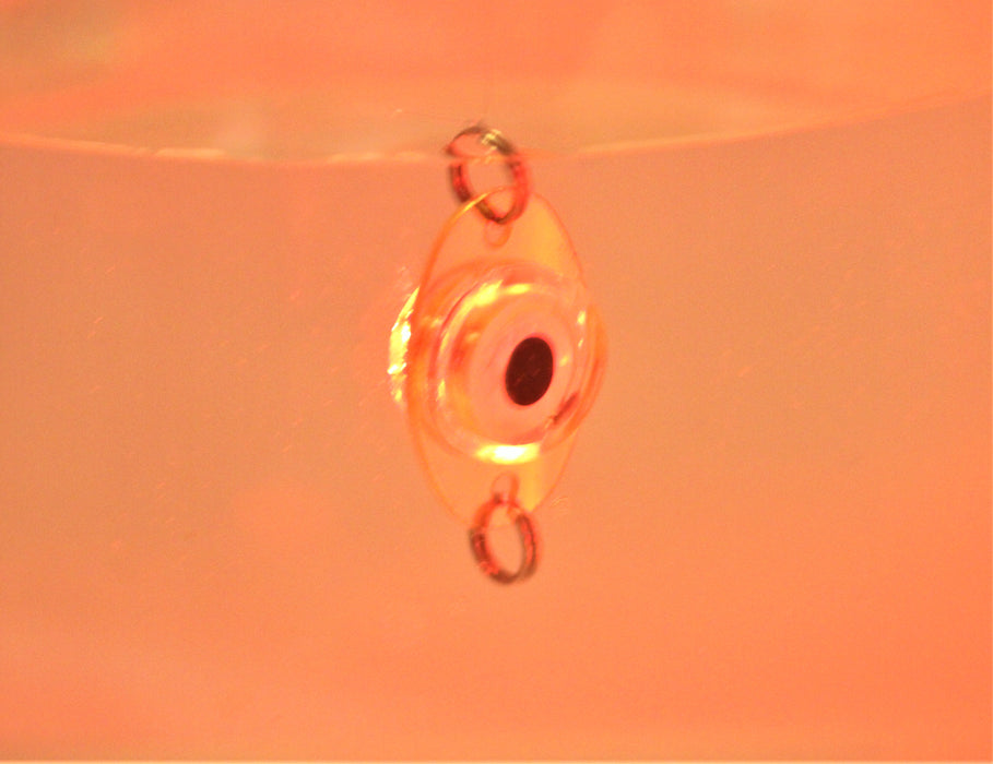 FishKing mini fisheye med integrert blinklys, gull med grønt lys, 25mm