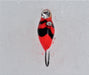 Mormyshka, sebra med glitrrestein 3, wolfram, rød og svart, 1g, art.nr.MOR-MW73