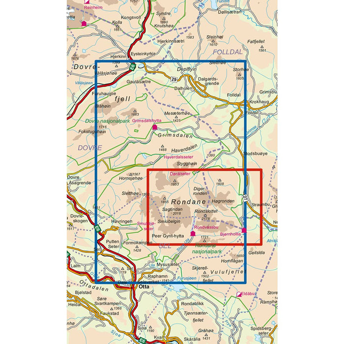 Rondane nord 1:50 000 m/bonuskart Trekanten